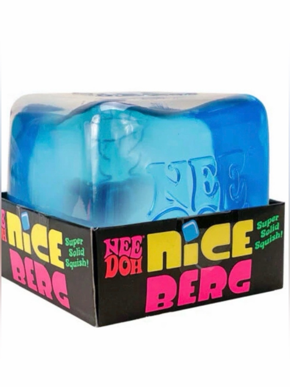 NeeDoh Nice Berg Giant Sensory Cube NWT Blue Ice Squish Toy